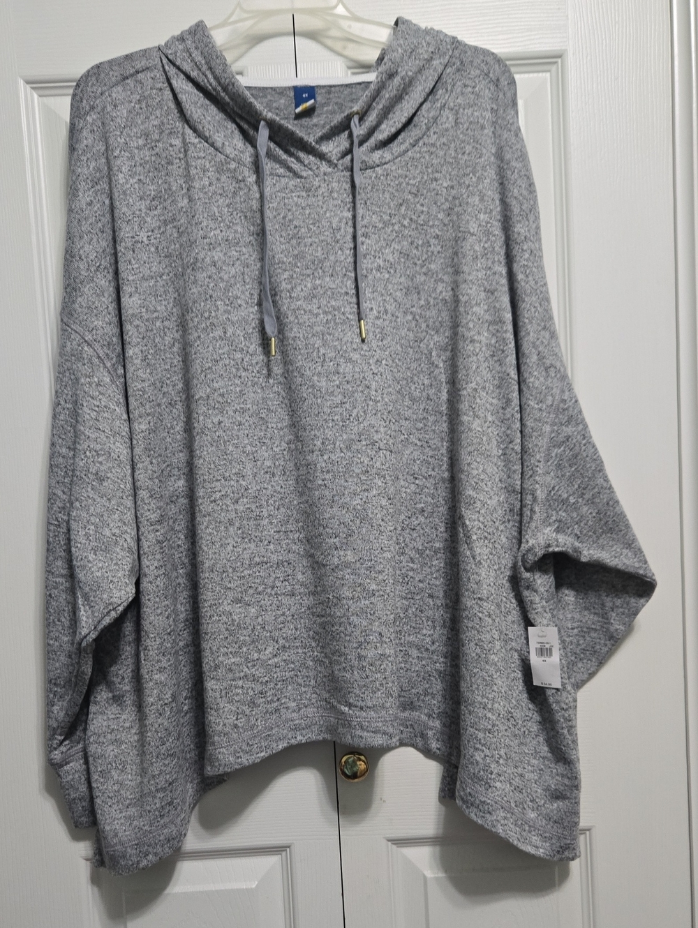 4X Cozy Gray Hooded Women's Sweater